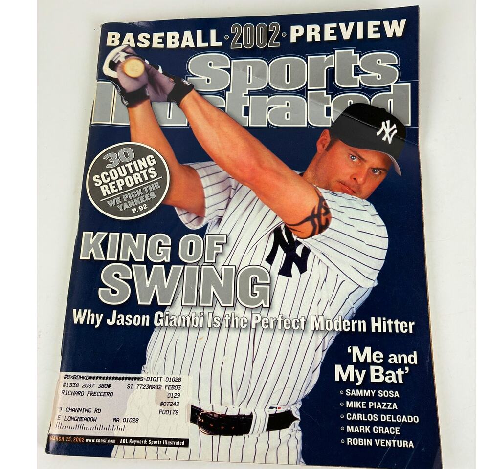 Sports Illustrated Baseball Preview 2002 King of Swing Jason Giambi Vol. 96 #13